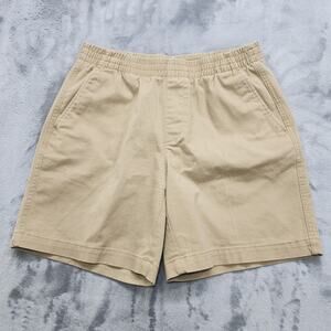 Lands End Shorts Womens 6 Tan Mid Rise Pull On 7" Chino Stretch Cotton‎ Twill